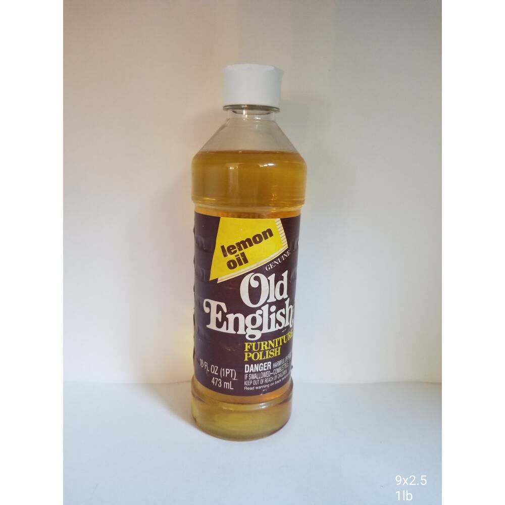 Vintage Genuine Old English Lemon Oil Furniture Polish 16 fl oz ~ Almost Full